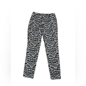 J. McLaughlin Sydney slim ankle pants gold metallic geometric pattern lined